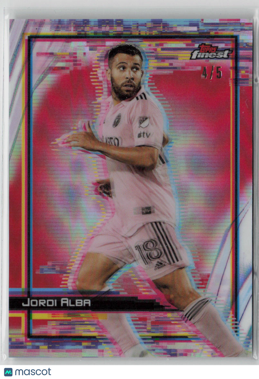 2023 Topps Finest Jordi Alba 4/5 Red Holo Glow #H-18