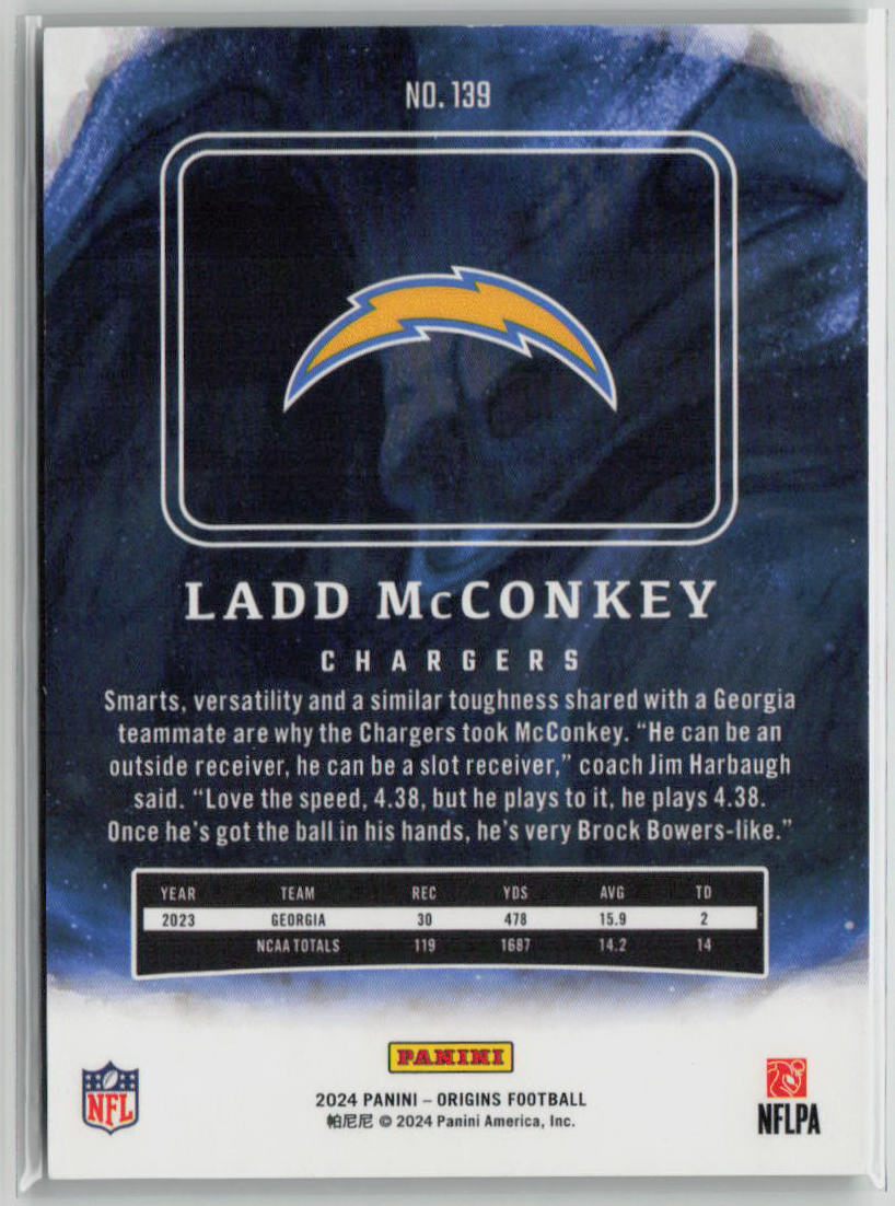 2024 Panini Origins Ladd McConkey 03/10 Neon Green #139