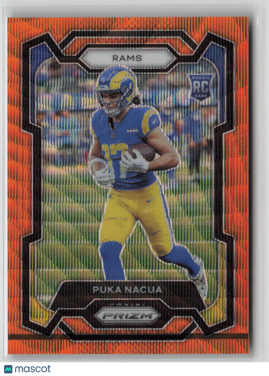 2023 Panini Prizm Puka Nacua Rookie Orange Wave 40/60 #357