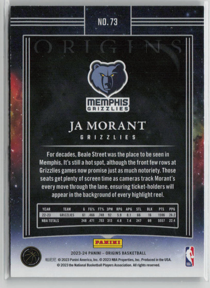 2023-24 Panini Origins Ja Morant FOTL Swirl 3/3 #73