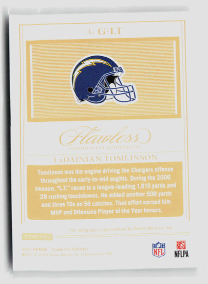 2022 Panini Flawless LaDainian Tomlinson Ruby Greats Auto 7/8 #G-LT