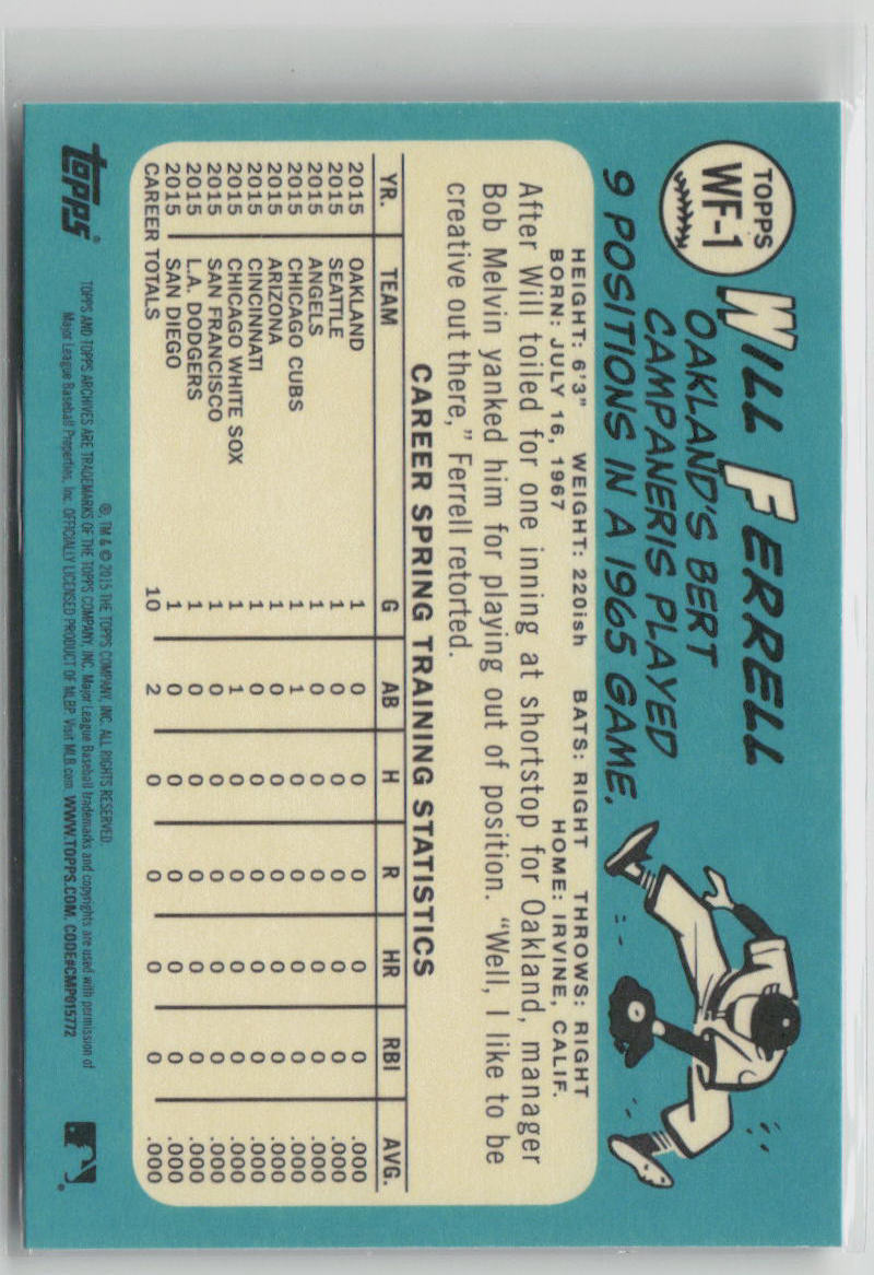 2015 Topps Will Ferrell #WF-1