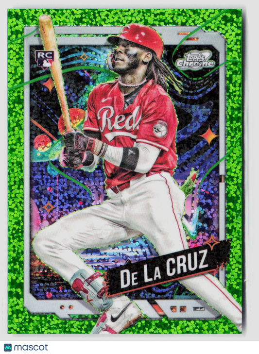 2024 Topps Chrome Cosmic Elly De La Cruz Green Speckle Rookie 17/75 #44