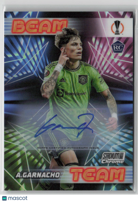 2022 Topps Stadium Club Chrome Alejandro Garnacho Beam Team Auto Rookie #BT-AG