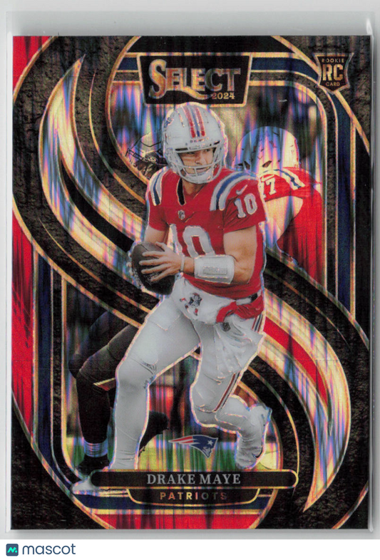 2025 Panini Select Prizm Drake Maye RC Premier Level Orange Black Flash #113