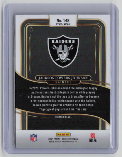 2024 Panini Select Prizm Jackson Powers-Johnson RC Premier Level Zebra #148