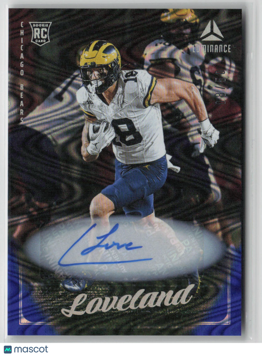 2025 Panini Luminance Colston Loveland Autograph Rookie Blue 08/50 #139