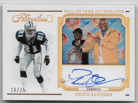 2023 Panini Flawless Deion Sanders 16/25 Hall of Fame Autographs #HOF-DSA