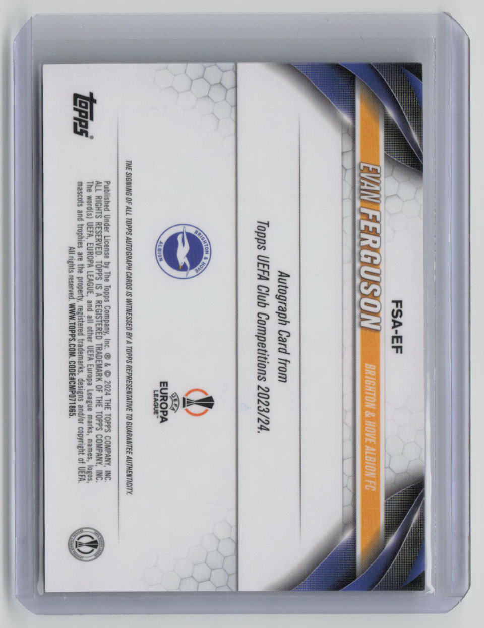 2023-24 Topps Chrome Future Stars Evan Ferguson Autograph 07/99 Green #FSA-EF