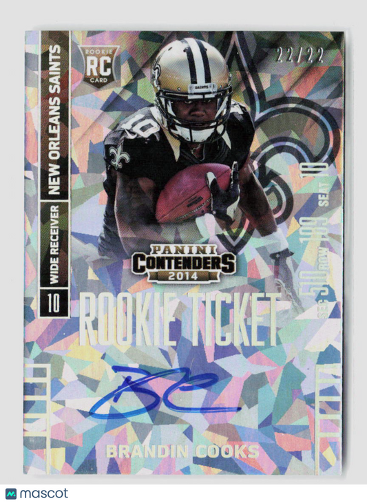 2014 Panini Contenders Brandin Cooks Cracked Ice Rookie Auto 22/22 #10