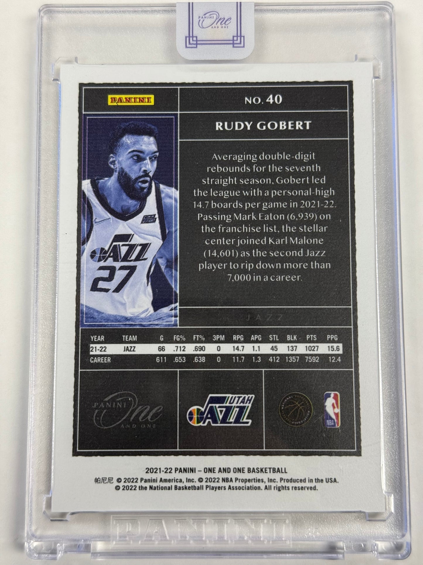 2021-22 Panini One and One Rudy Gobert 06/10 #40