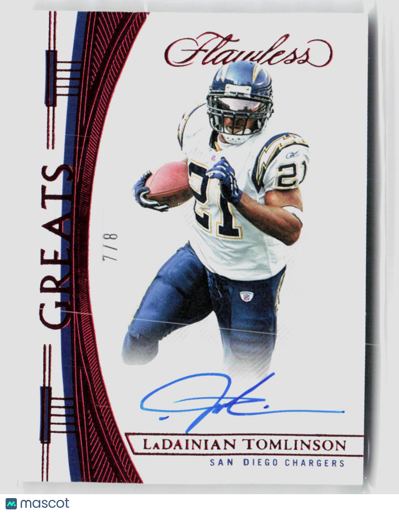 2022 Panini Flawless LaDainian Tomlinson Ruby Greats Auto 7/8 #G-LT