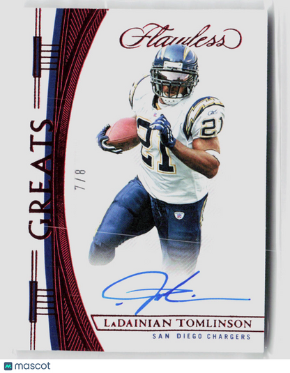 2022 Panini Flawless LaDainian Tomlinson Ruby Greats Auto 7/8 #G-LT