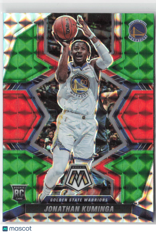 2021 Panini Mosaic Jonathan Kuminga Rookie RC Red Green Choice #205