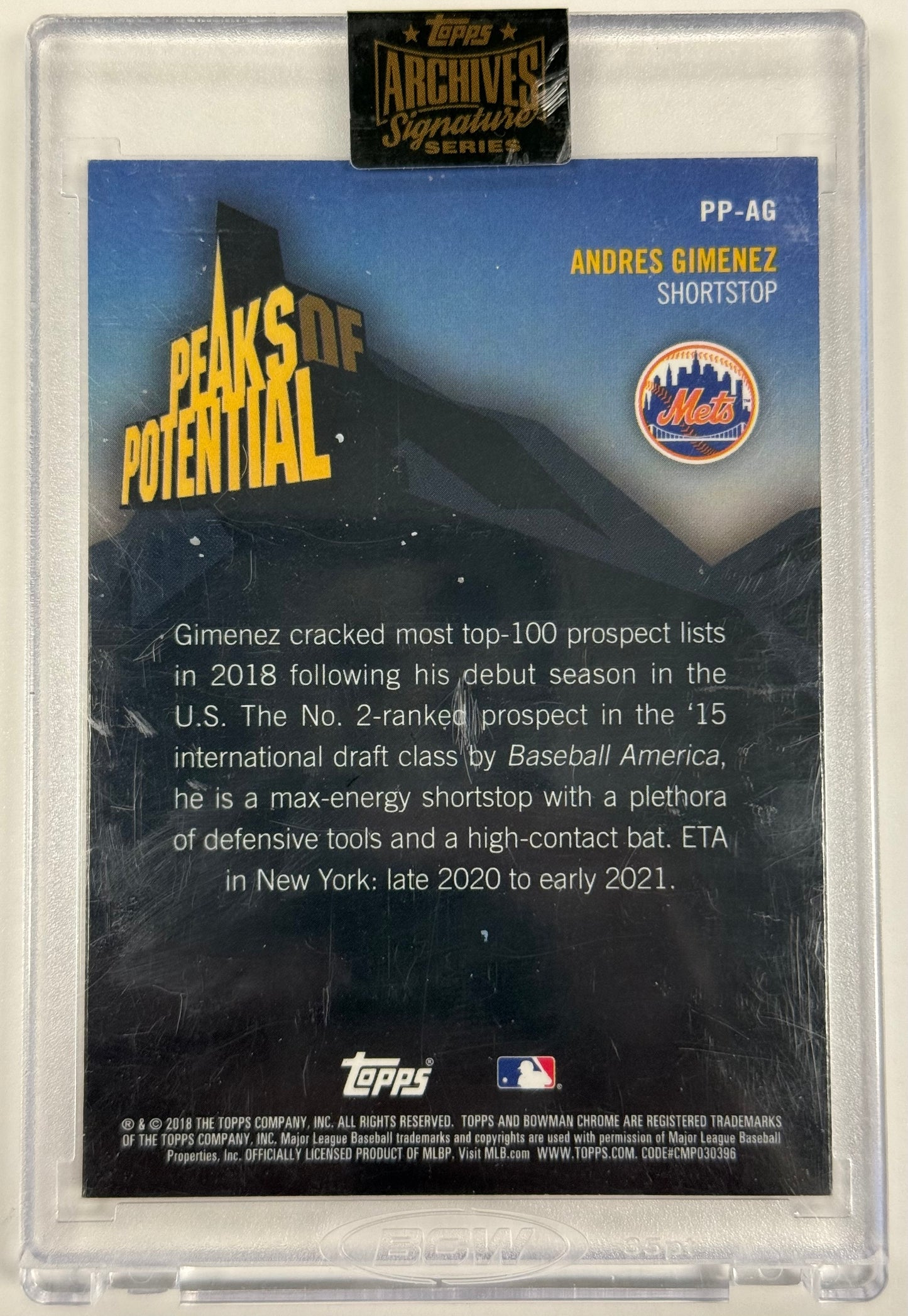 2018 Topps Archives Andres Gimenez Peaks of Potential 3/9 #PP-A6