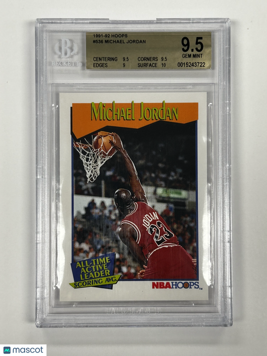 1991-92 Hoops Michael Jordan All-Time Active Leader #536 BGS 9.5