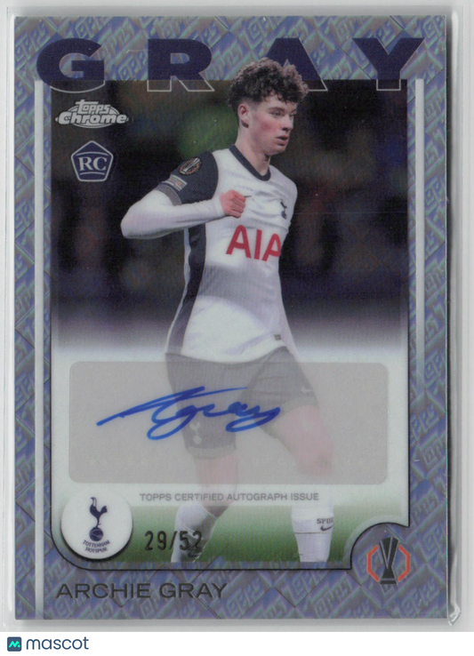 2025 Topps Chrome Archie Gray Autograph 29/52 RC #C-AAH