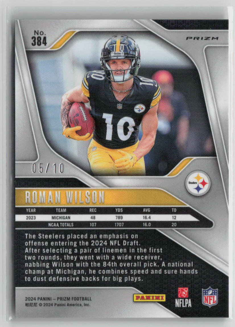 2024 Panini Prizm Roman Wilson 05/10 Rookie Gold Prizm #384