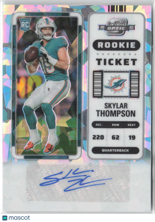 2022 Panini Contenders Optic Skylar Thompson RC Auto Cracked Ice /22 #196