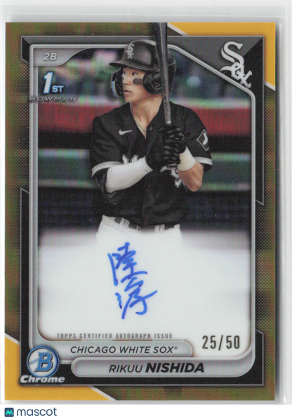 2024 Bowman Rikuu Nishida 1st Bowman Gold Auto #25/50 #2B