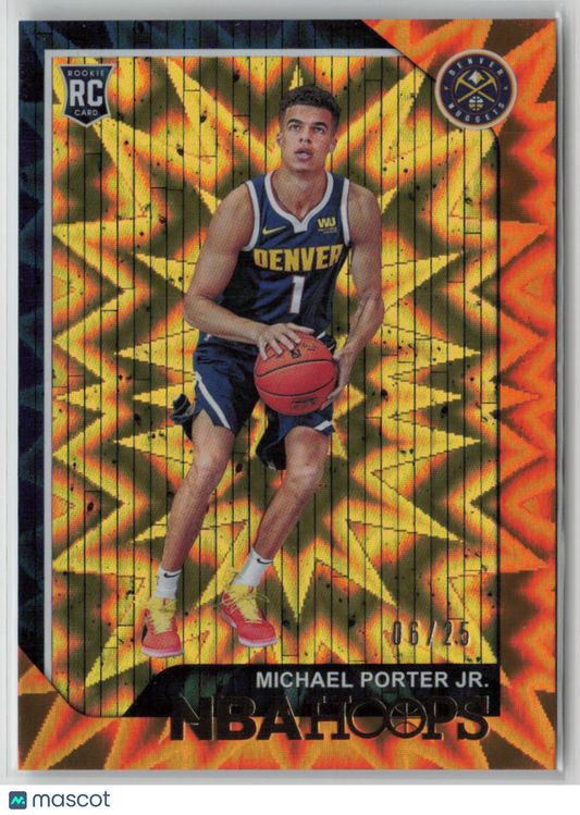 2018-19 Panini NBA Hoops Michael Porter Jr. Rookie Orange Explosive 06/25 #254