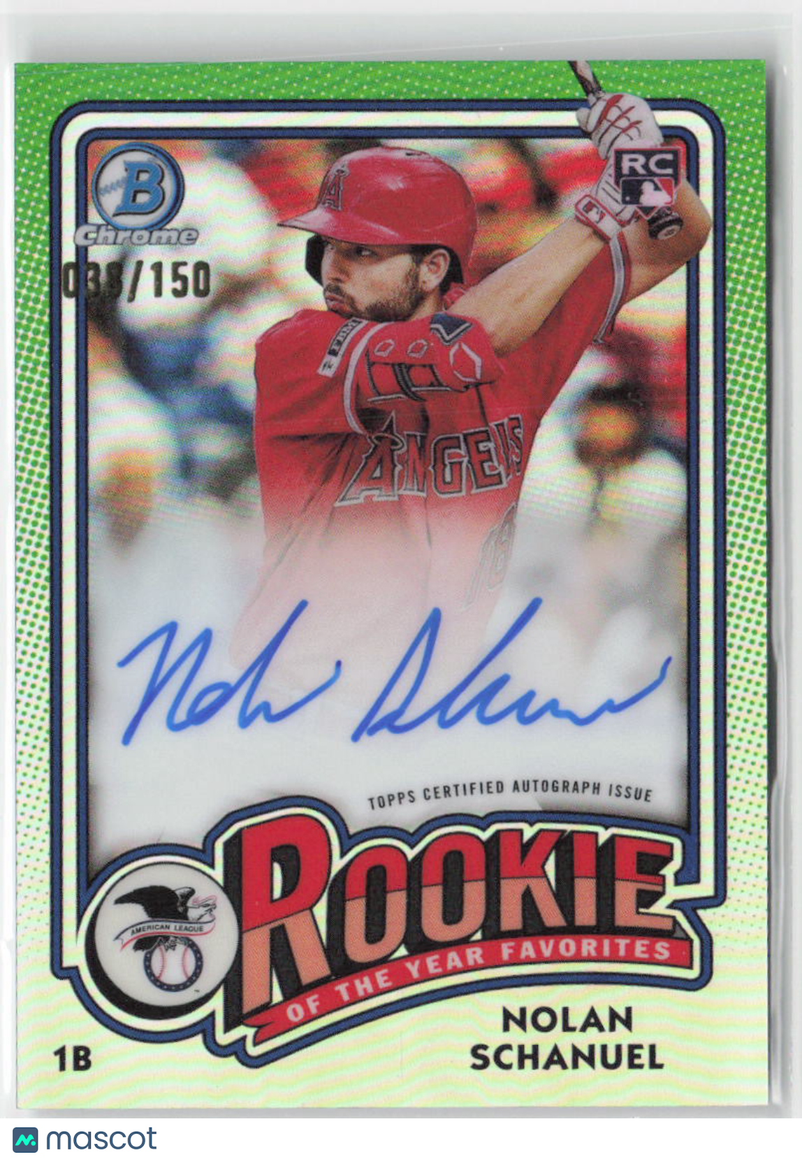 2024 Bowman Nolan Schanuel Rookie of The Year Favorites Auto #038/150 #ROY-NS