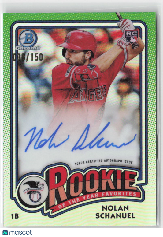 2024 Bowman Nolan Schanuel Rookie of The Year Favorites Auto #038/150 #ROY-NS