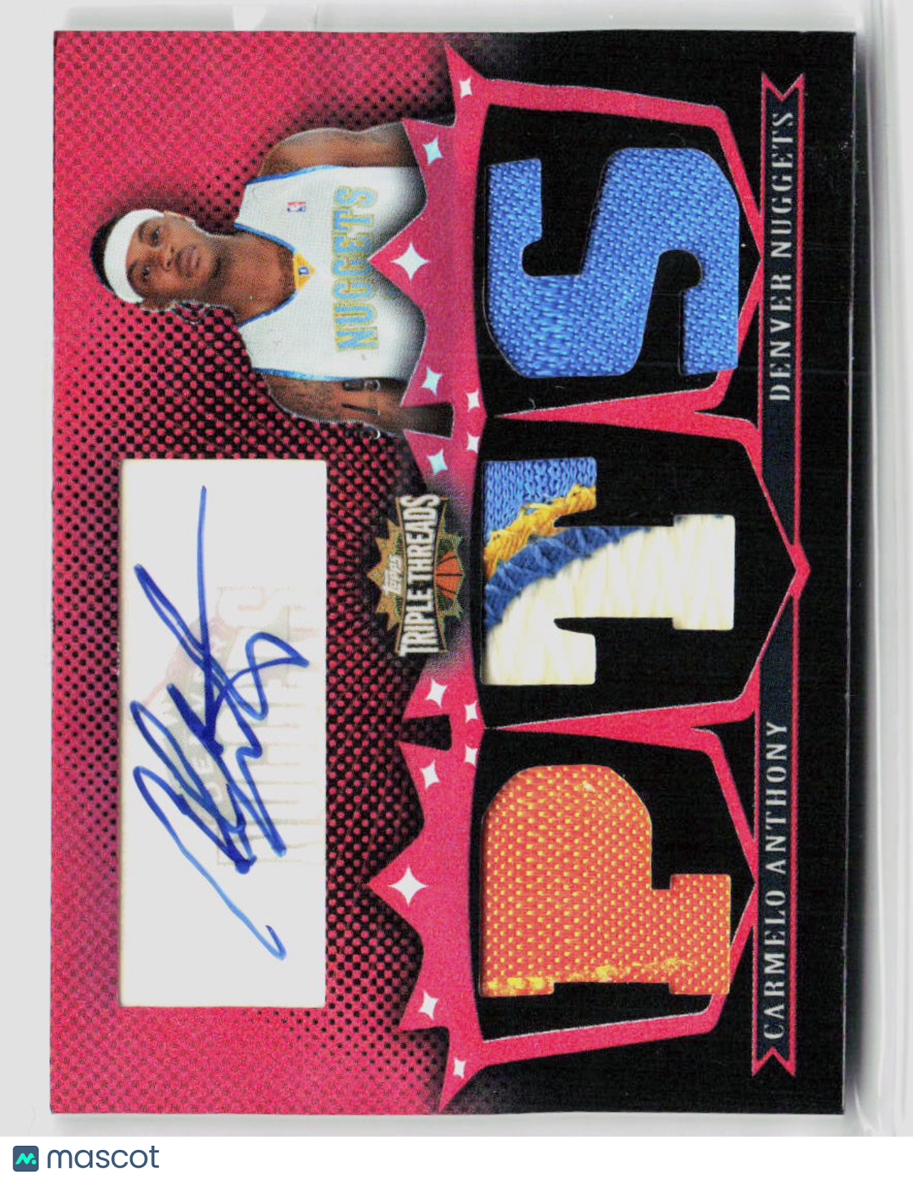 2007 Topps Triple Threads Carmelo Anthony Patch Auto 3/9 #TTRA 105