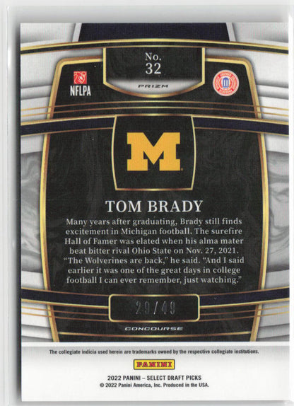 2022 Select Draft Picks Tom Brady Orange 29/49 #32