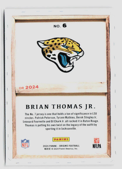 2024 Panini Origins Brian Thomas Jr. Blank Slate Rookie Case Hit #6