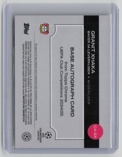 2025 Topps Chrome Granit Xhaka Autograph 08/25 Orange Geometric #CAGX