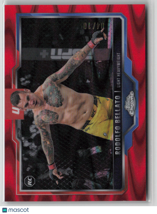 2025 Topps Chrome UFC Rodolfo Bellato RC 04/10 Red Wave #194