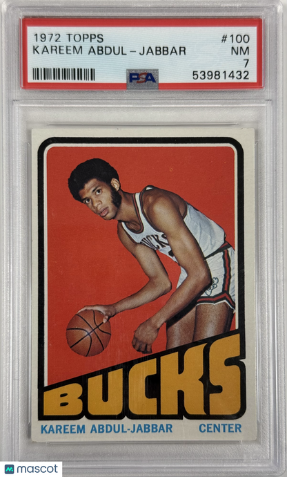 1972 Topps Kareem Abdul-Jabbar #100 PSA 7