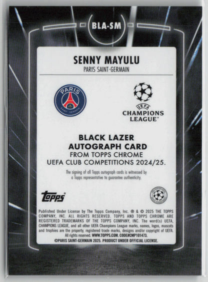 2025 Topps Chrome Gold Black Lazer Senny Mayulu 03/50 Autograph RC #BLA-SM