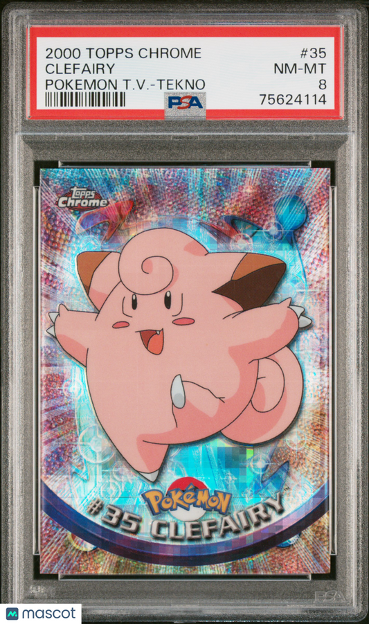 2000 Pokemon TCG Clefairy 2000 Topps Chrome Pokemon T.V. #35 PSA 8