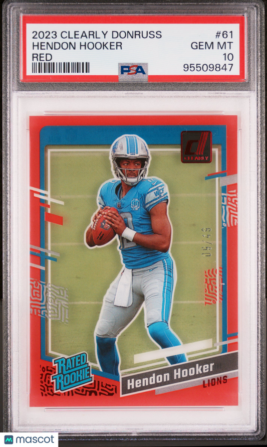 2023 Panini Clearly Donruss Hendon Hooker Red 09/49 #61 PSA 10