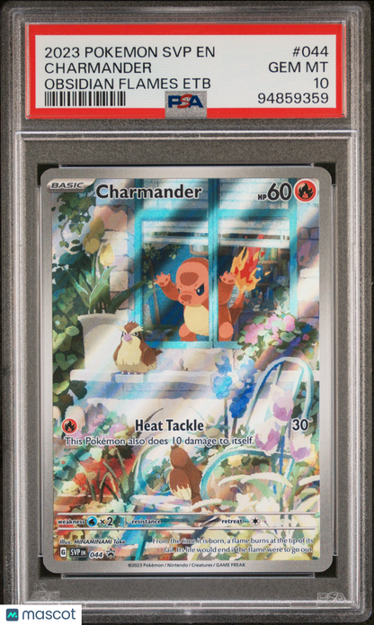 2023 Pokemon TCG Charmander SV Black Star Promo Obsidian Flames ETB #044 PSA 10