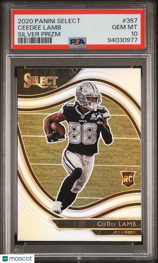 2020 Panini Select Ceedee Lamb Silver Prizm #357 PSA 10