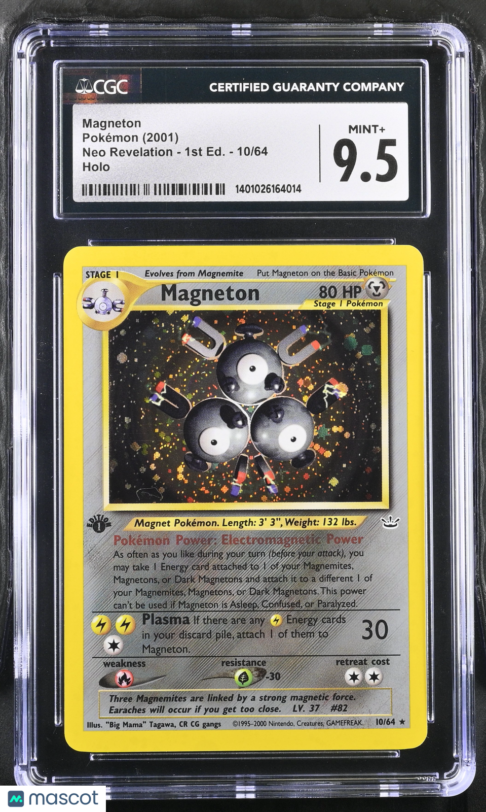 2001 Pokemon Magneton Holo 2001 Neo Revelation 1st Edition 10/64 CGC 9.5