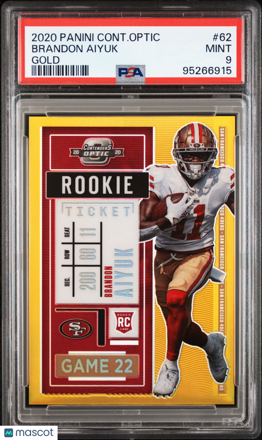 2020 Panini Contenders Optic Brandon Aiyuk Rookie Gold 04/10 #62 PSA 9