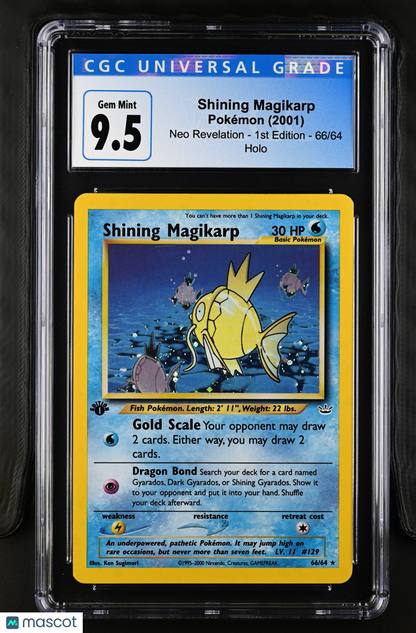 2001 Pokemon Shining Magikarp Holo 2001 Neo Revelation 1st Edition 66/64 CGC 10