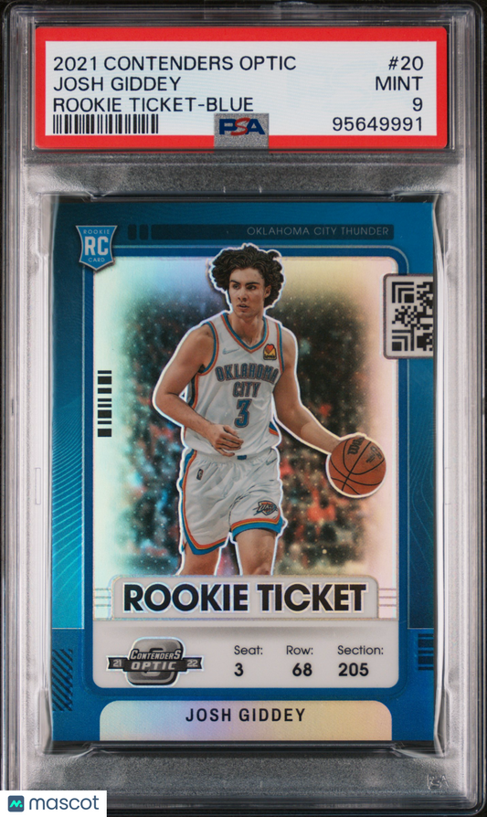 2021 Panini Contenders Optic Josh Giddey Rookie Ticket Blue 12/99 #20 PSA 9