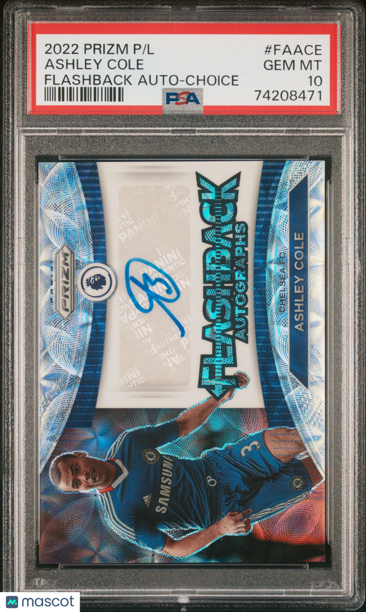 2022-23 Panini Prizm EPL Ashley Cole Auto Choice #FAACE PSA 10