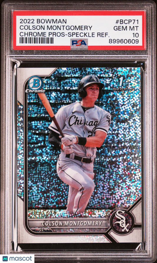 2022 Bowman Chrome Prospects Colson Montgomery Chrome Speckle Ref. #BCP71 PSA 10