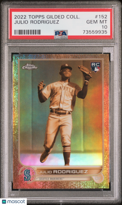 2022 Topps Gilded Collection Julio Rodriguez #152 PSA 10 Rookie RC