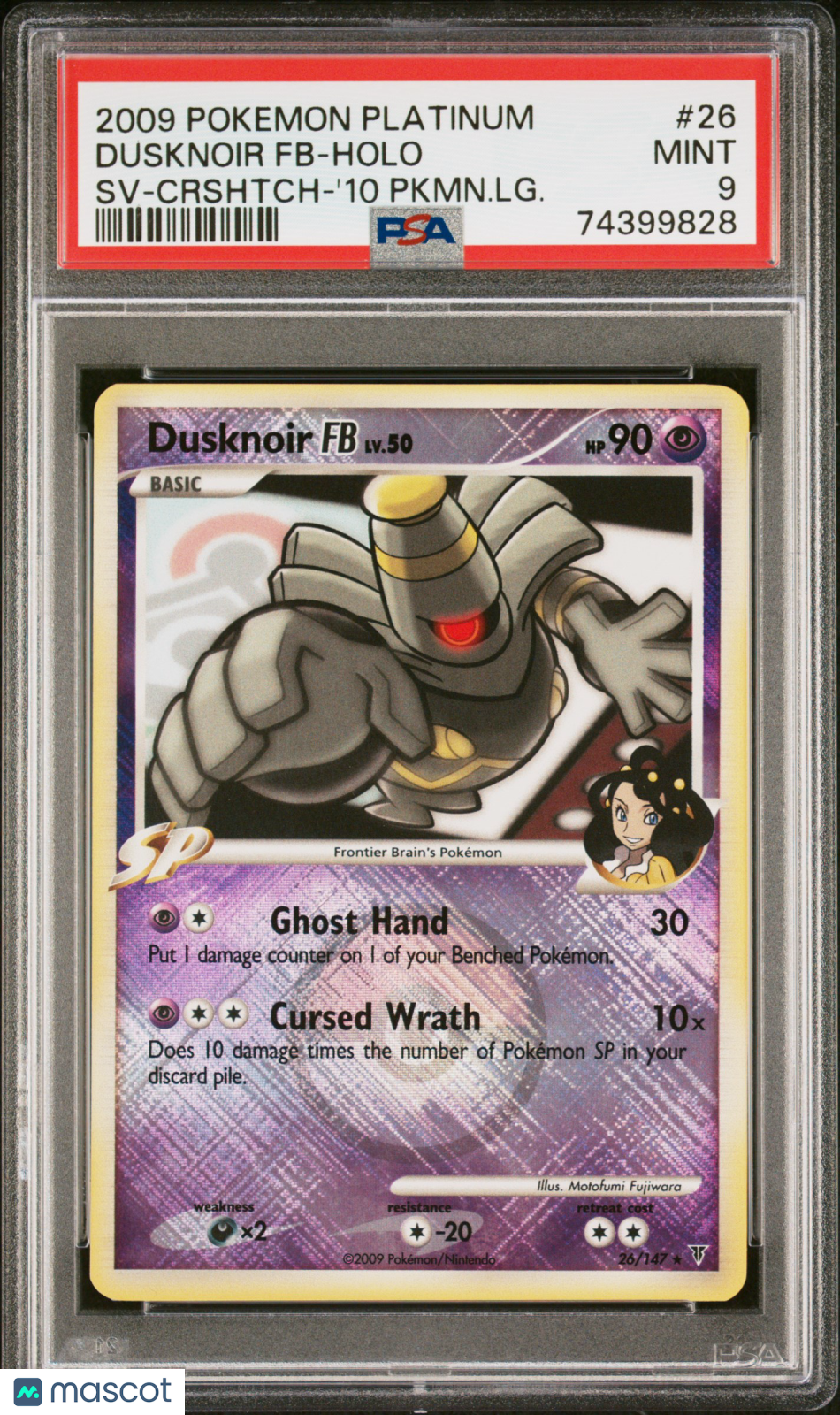 2009 Pokemon TCG Dusknoir FB Crs Htch Holo Platinum Supreme Victors 26/167 PSA 9