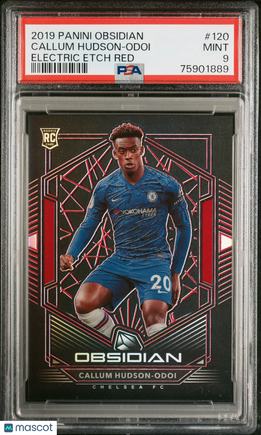 2019 Panini Obsidian Callum Hudson-Odoi  Etch Red 15/22 #120 PSA 9