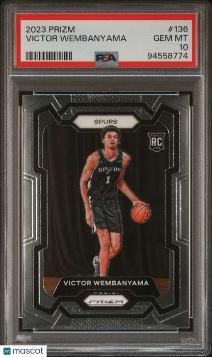 2023 Panini Prizm Victor Wembanyama Rookie RC #136 PSA 10