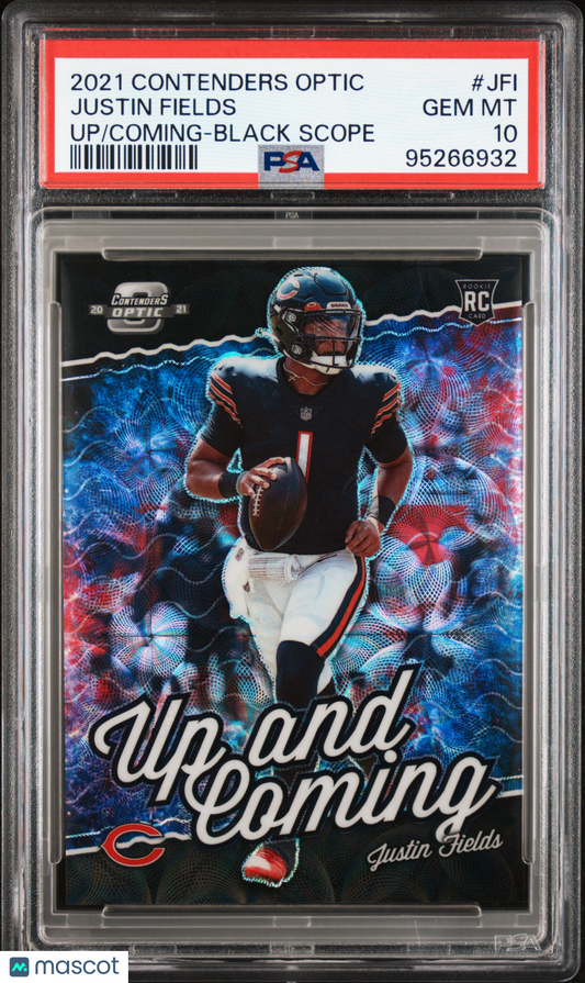 2021 Contenders Optic Justin Fields Up Coming Black Scope 03/25 #JFI PSA 10