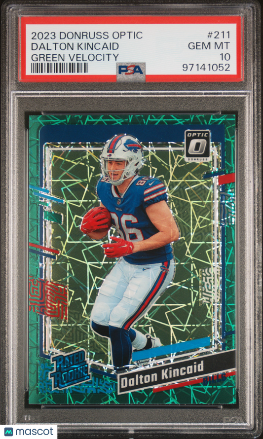 2023 Panini Donruss Optic Dalton Kincaid Green Velocity #211 PSA 10